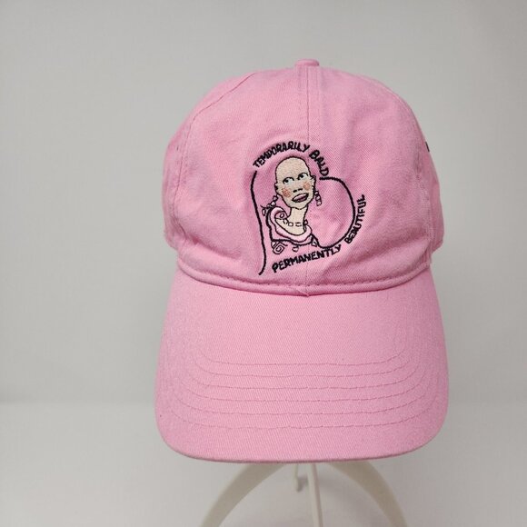 Unbranded Accessories - Temporarily Bald Permanently Beautiful Pink Embroidered Adjustable Hat (k)